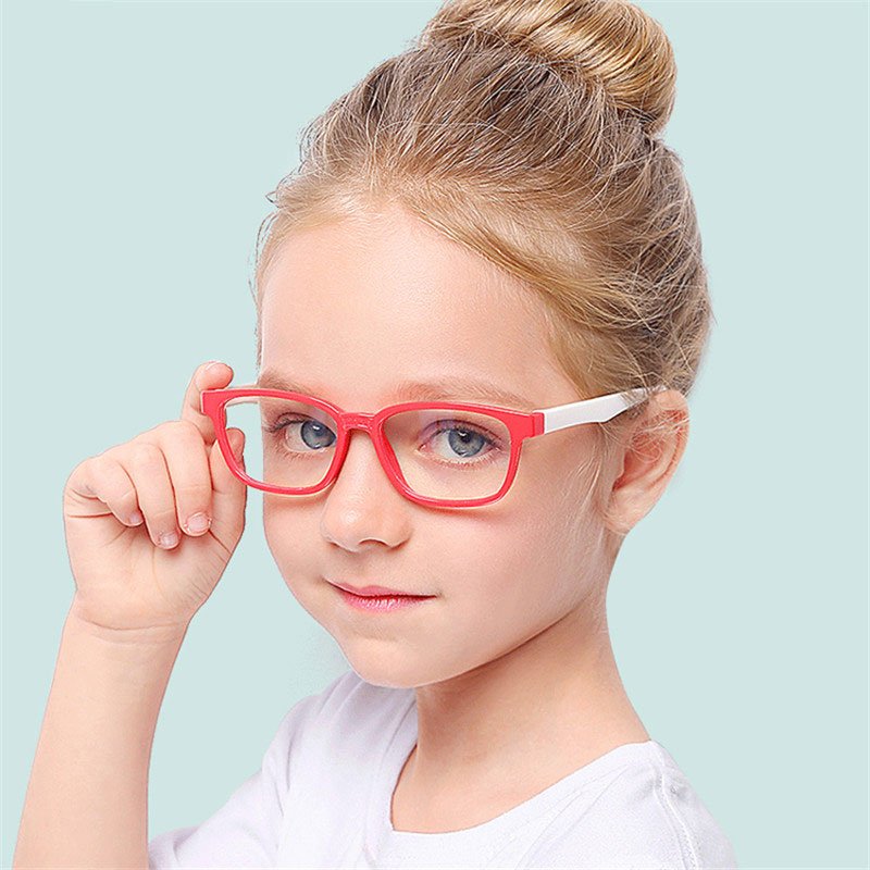 Baby Anti-blue Light Silicone Glasses Brand Children Soft Frame Goggle Plain Glasses Kids Eye Fame Eywear Fashion